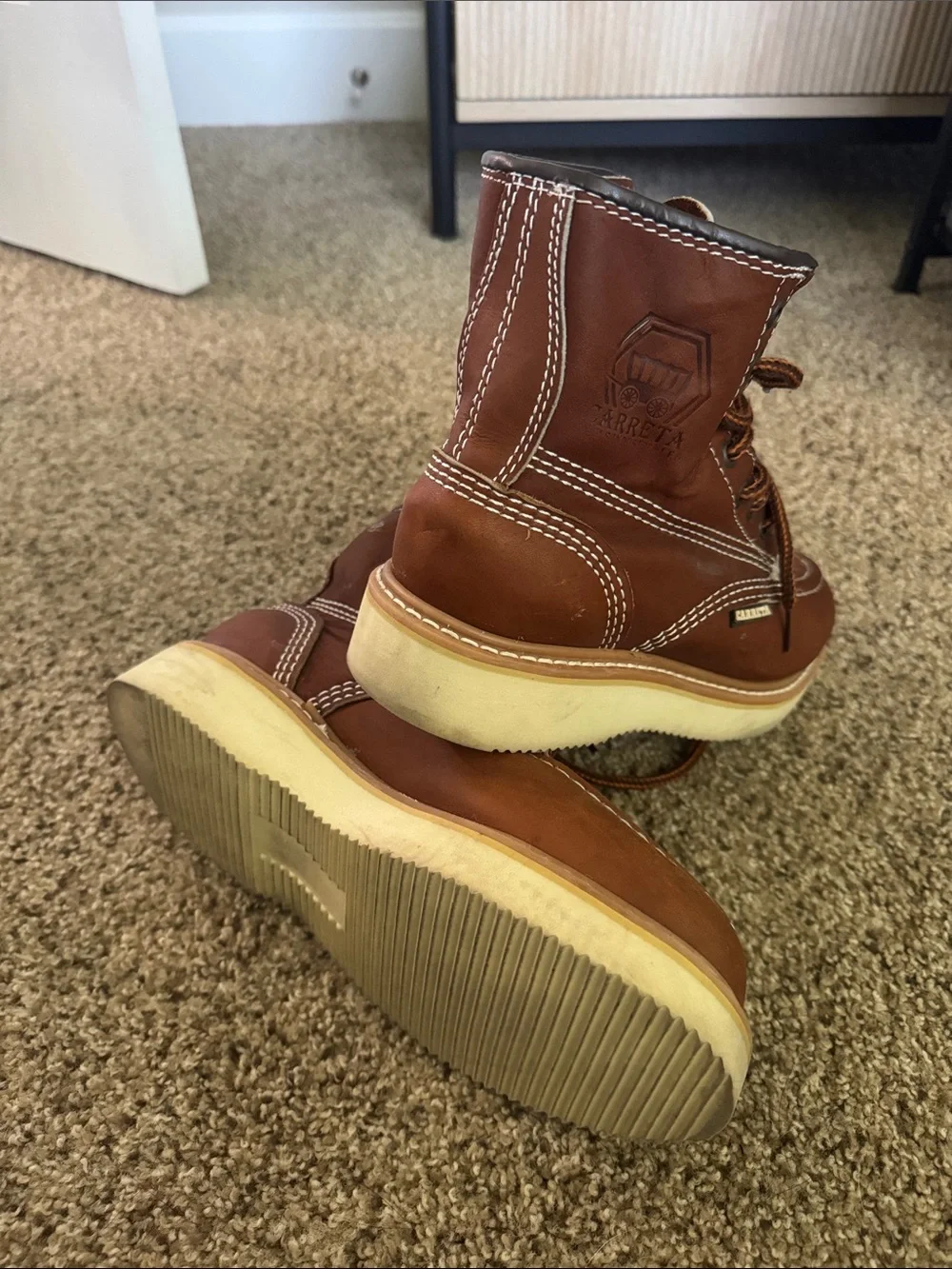 Carreta Brown Leather Work Boots